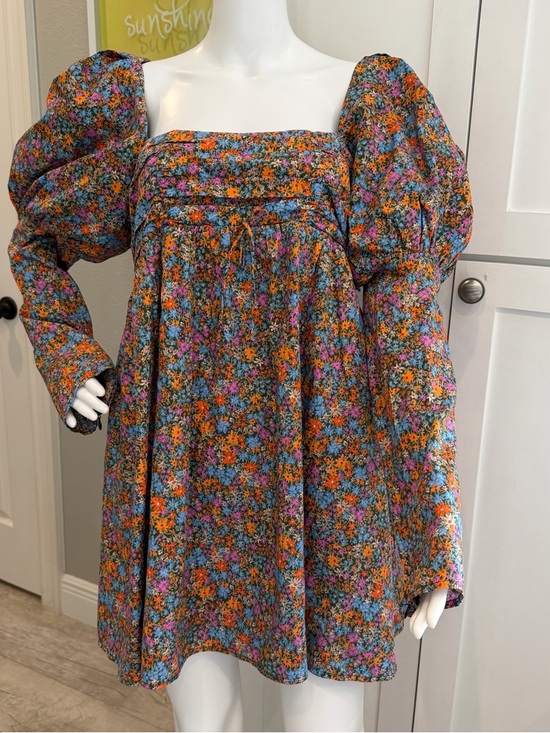 For Love And Lemons Dresses & Skirts - NWT For Love & Lemons 1X Brittany Floral Puff Sleeve Organic Cotton Babydoll
